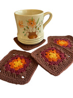 Crochet Coasters Set of 4 Retro