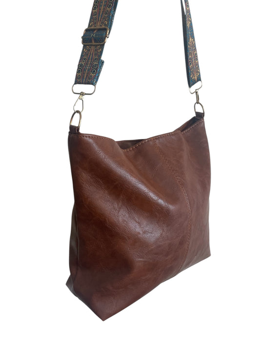 Faux Leather Chocolate Brown Bag