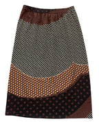 VTG 3/4 Brown & Black pattern skirt