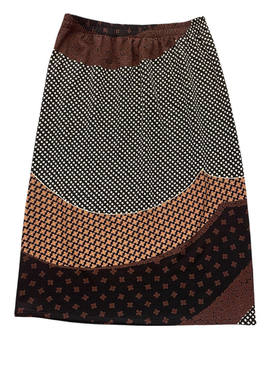 VTG 3/4 Brown & Black pattern skirt