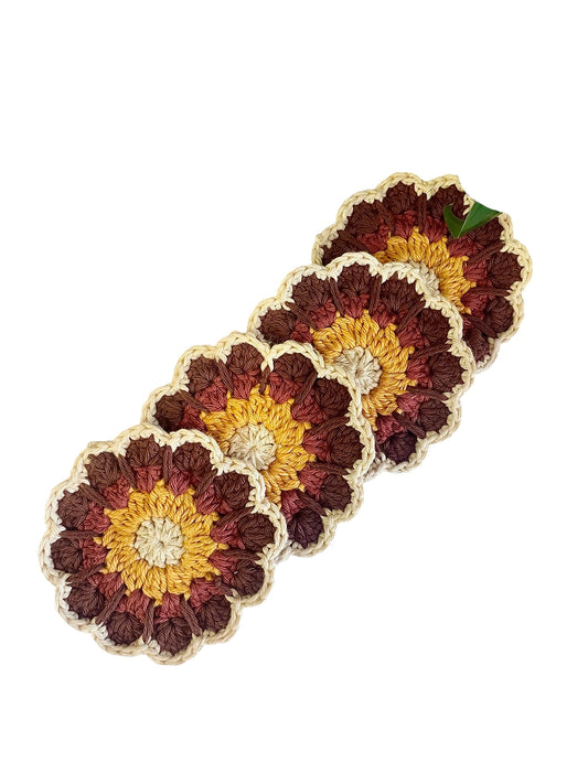 Crochet Retro Flower Coasters