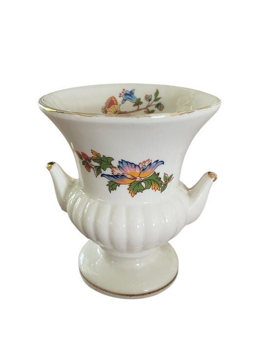 Small Floral and Butteryfly motif Urn shaped vase
