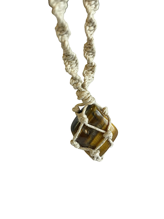 Hemp Necklace with Tigers Eye Tumble