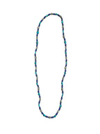 Blue gemstone and silver bead necklace