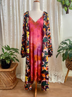 Tu Women Abstract Floral Midi Dress – Button Down Kimono Duster - Sz 12