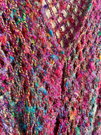 Recycled silk Crochet mesh tie up cardigan