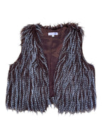Faux Fur Brown Cropped Vest - Sz 12