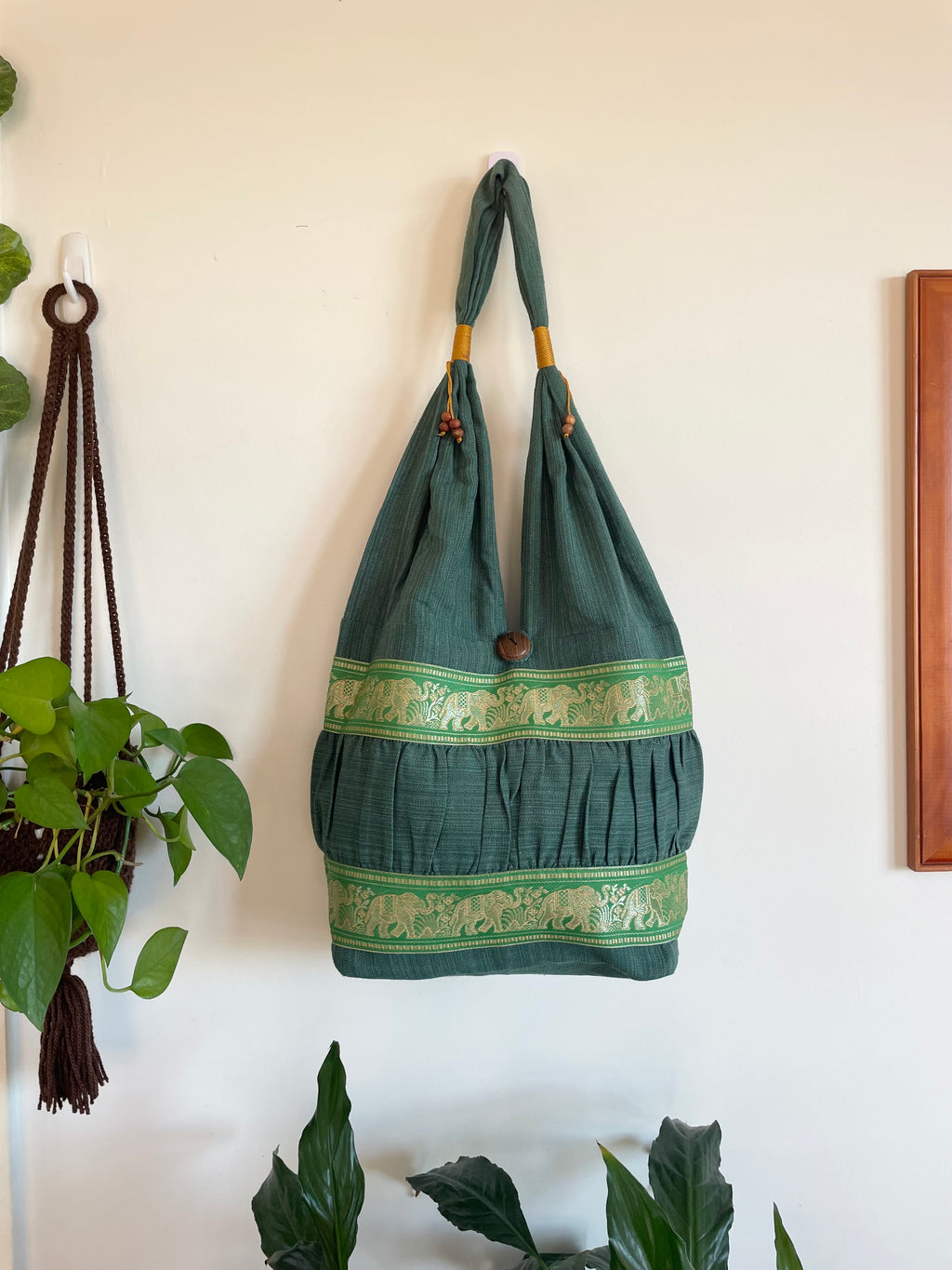 Hobo Style Elephant Cotton Bag