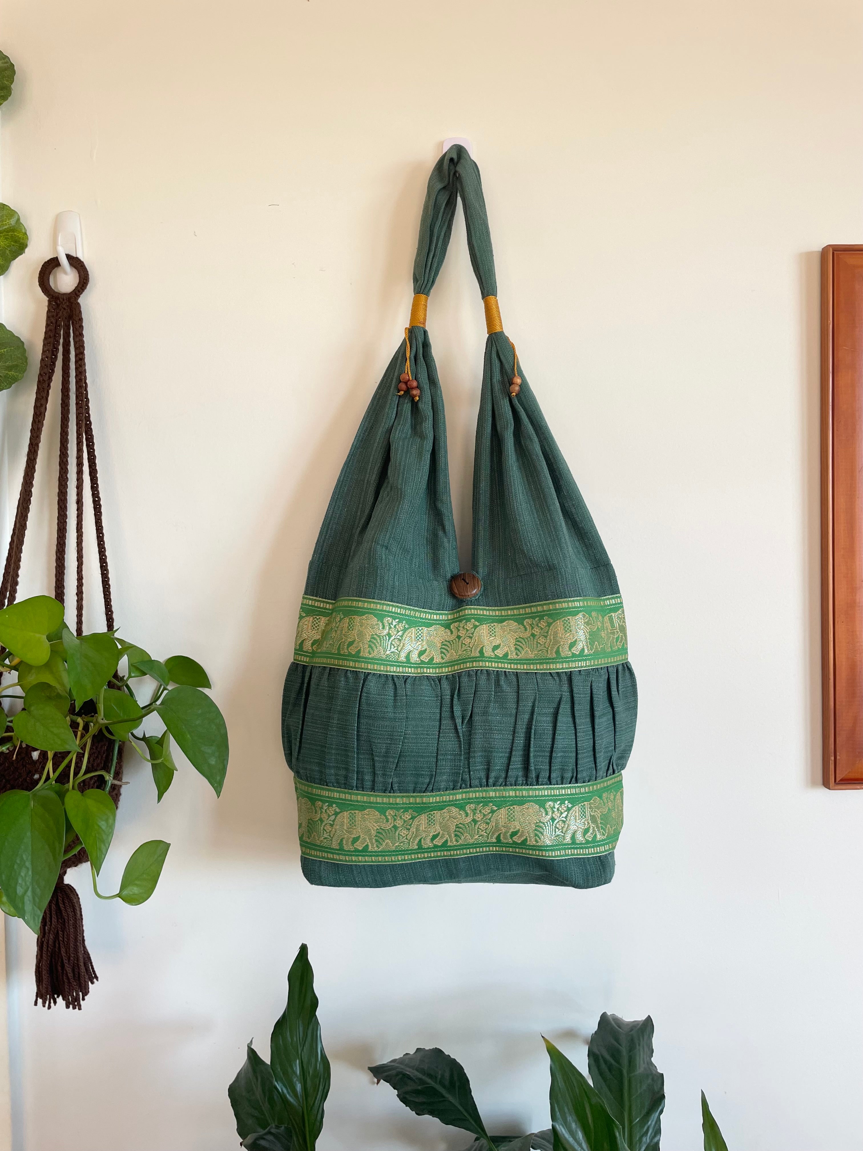 Hobo Style Elephant Cotton Bag