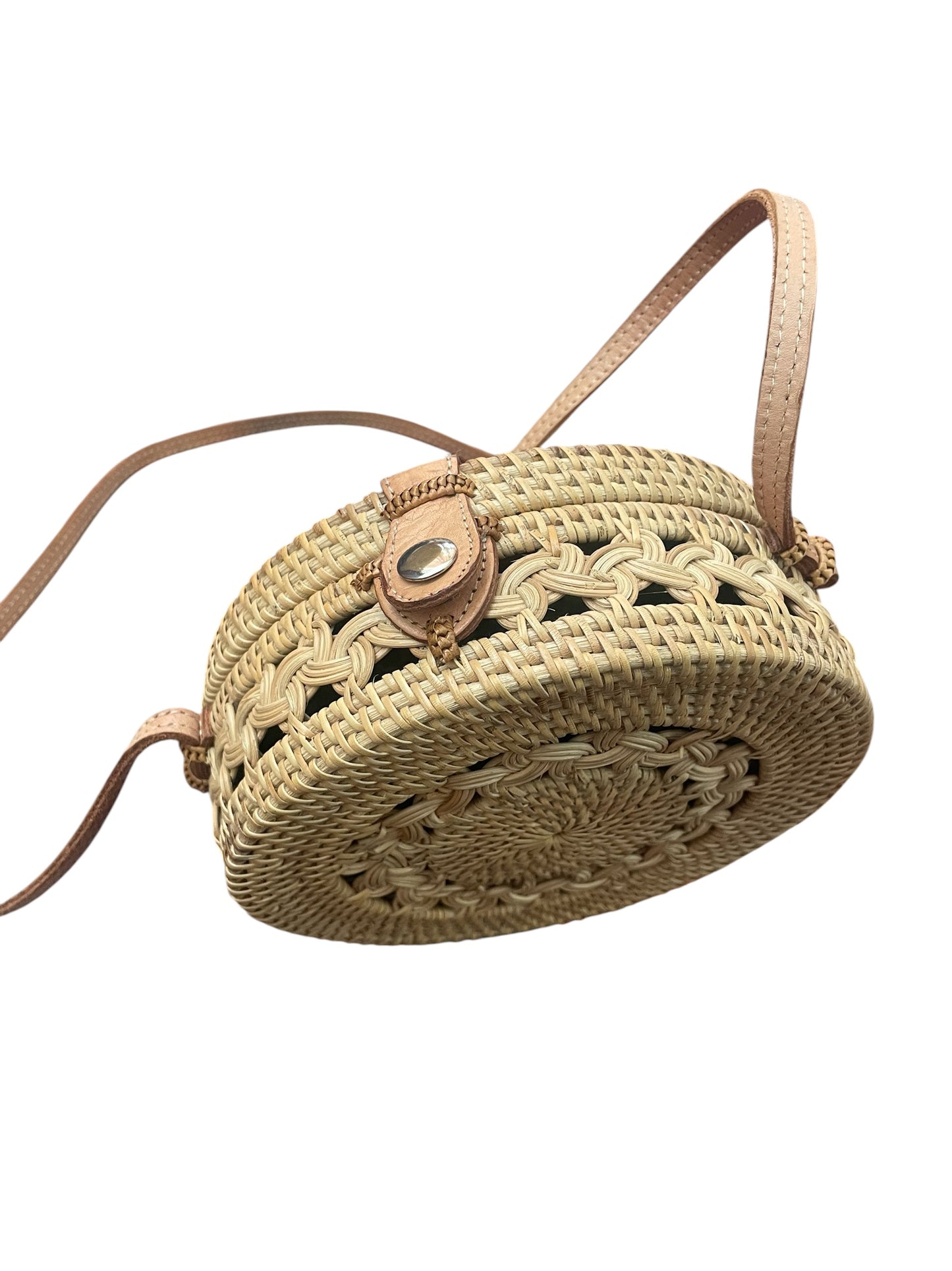 Round Rattan Shoulder Bag