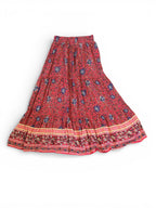 Pre-Loved Red floral maxi skirt - Sz 10