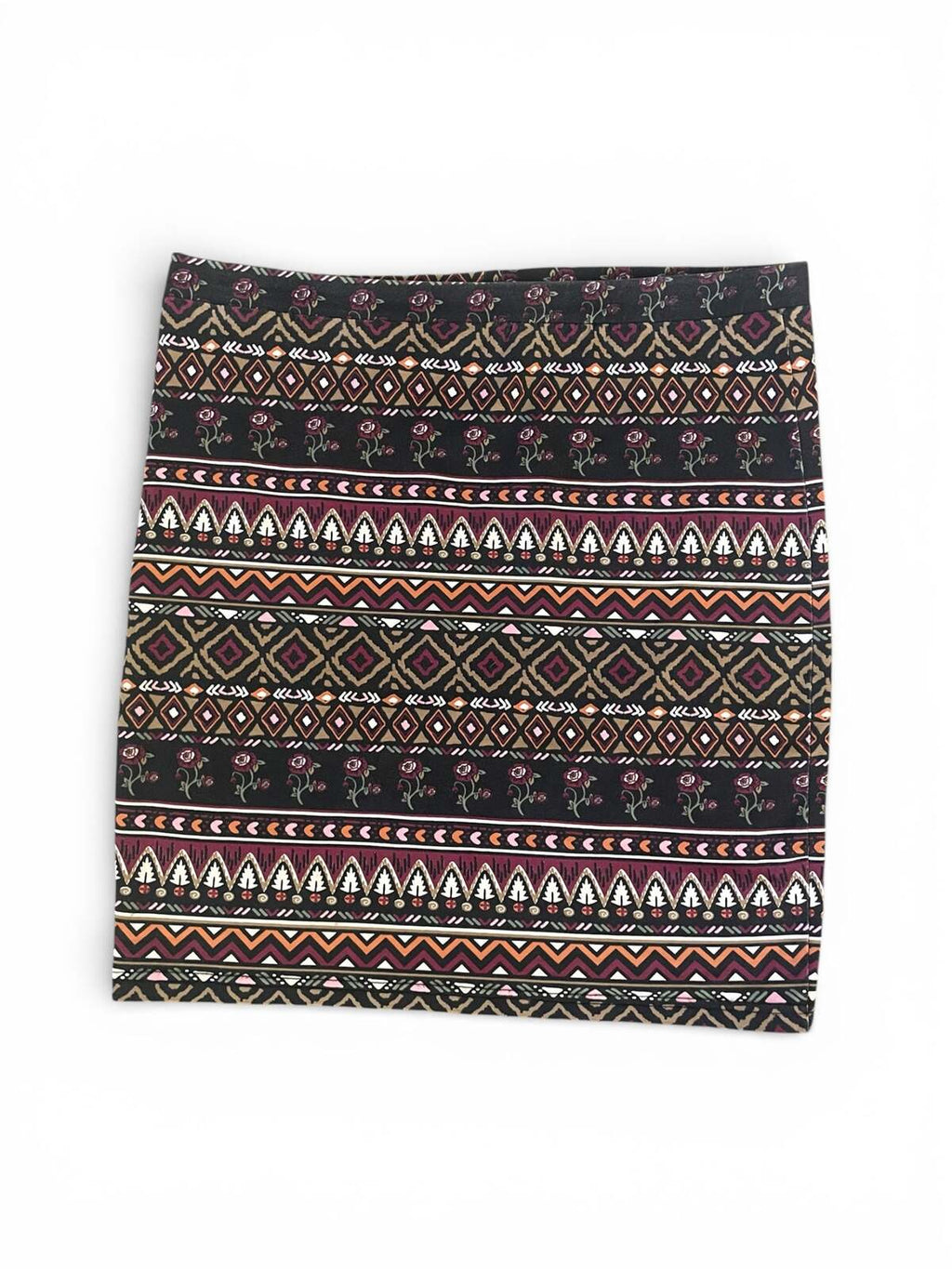 Stretch Aztec Print Mini Skirt