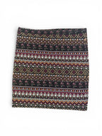 Stretch Aztec Print Mini Skirt