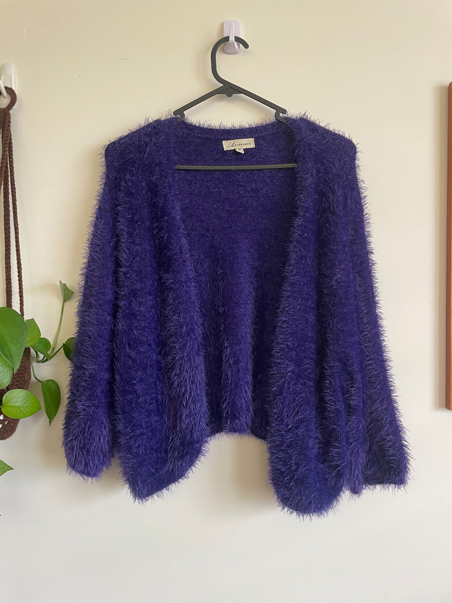 Purple Fluffy 1/2 sleeve Cropped Bolero