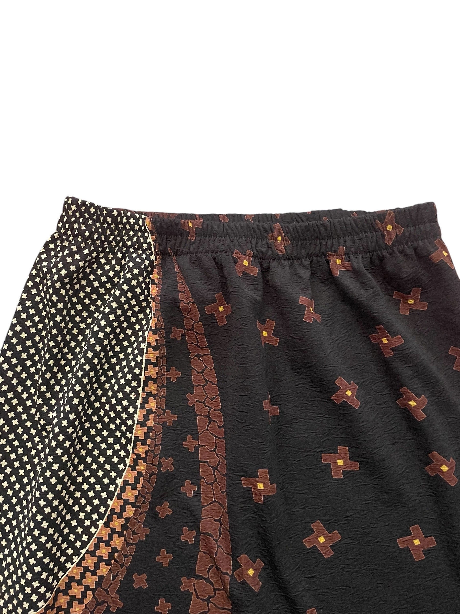 VTG 3/4 Brown & Black pattern skirt