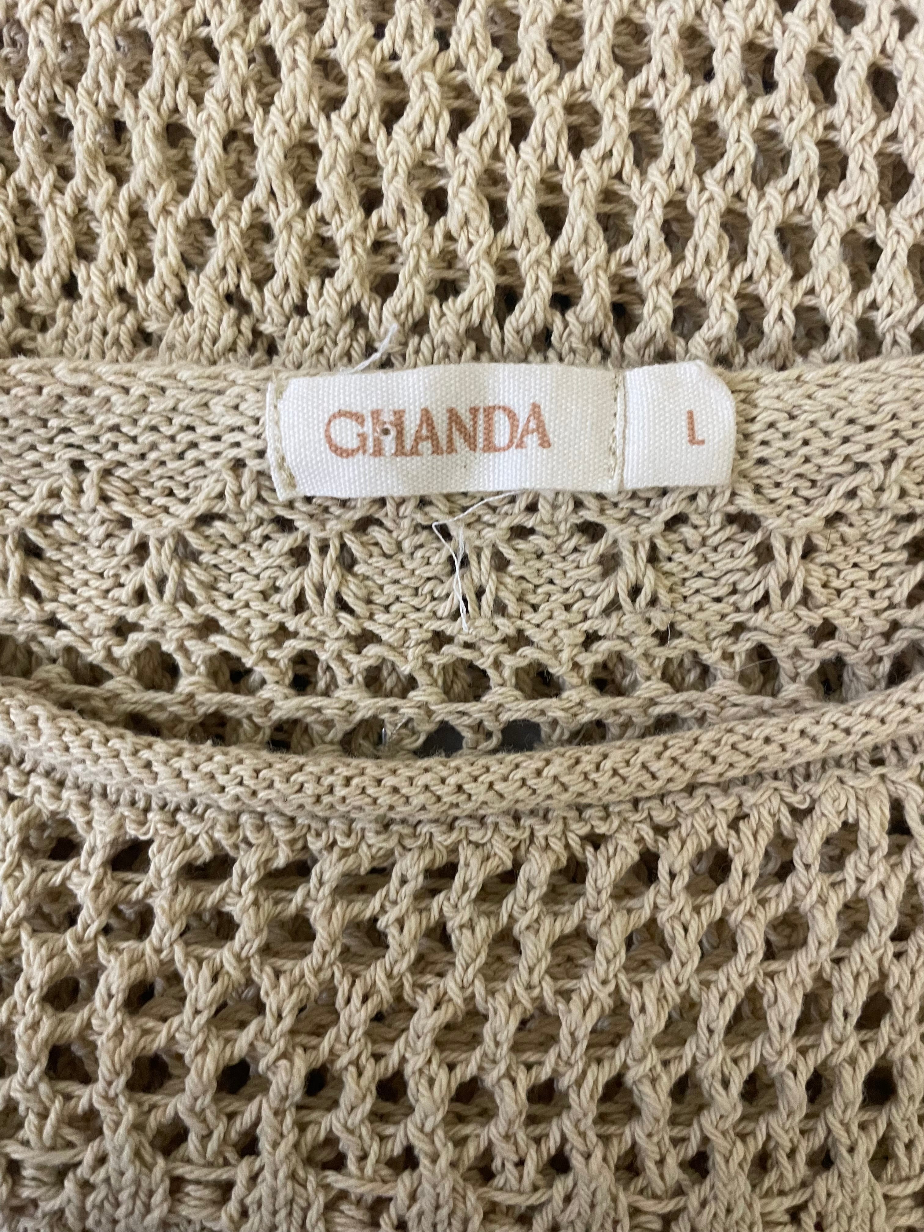Pre-Loved Beige mesh top - Sz L
