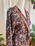 Tree Of Life Floral Wrap Kimono Dress / Robe