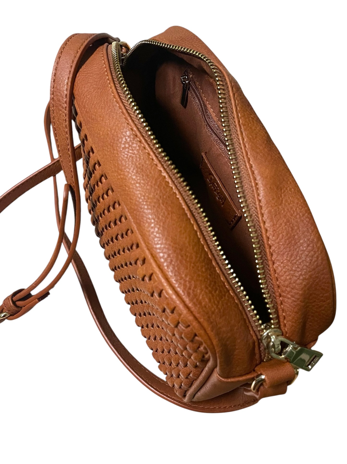 Tan Crossbody Faux Leather Bag with Tassel