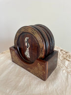 Vietnamese Vintage Lacquerwood coaster set