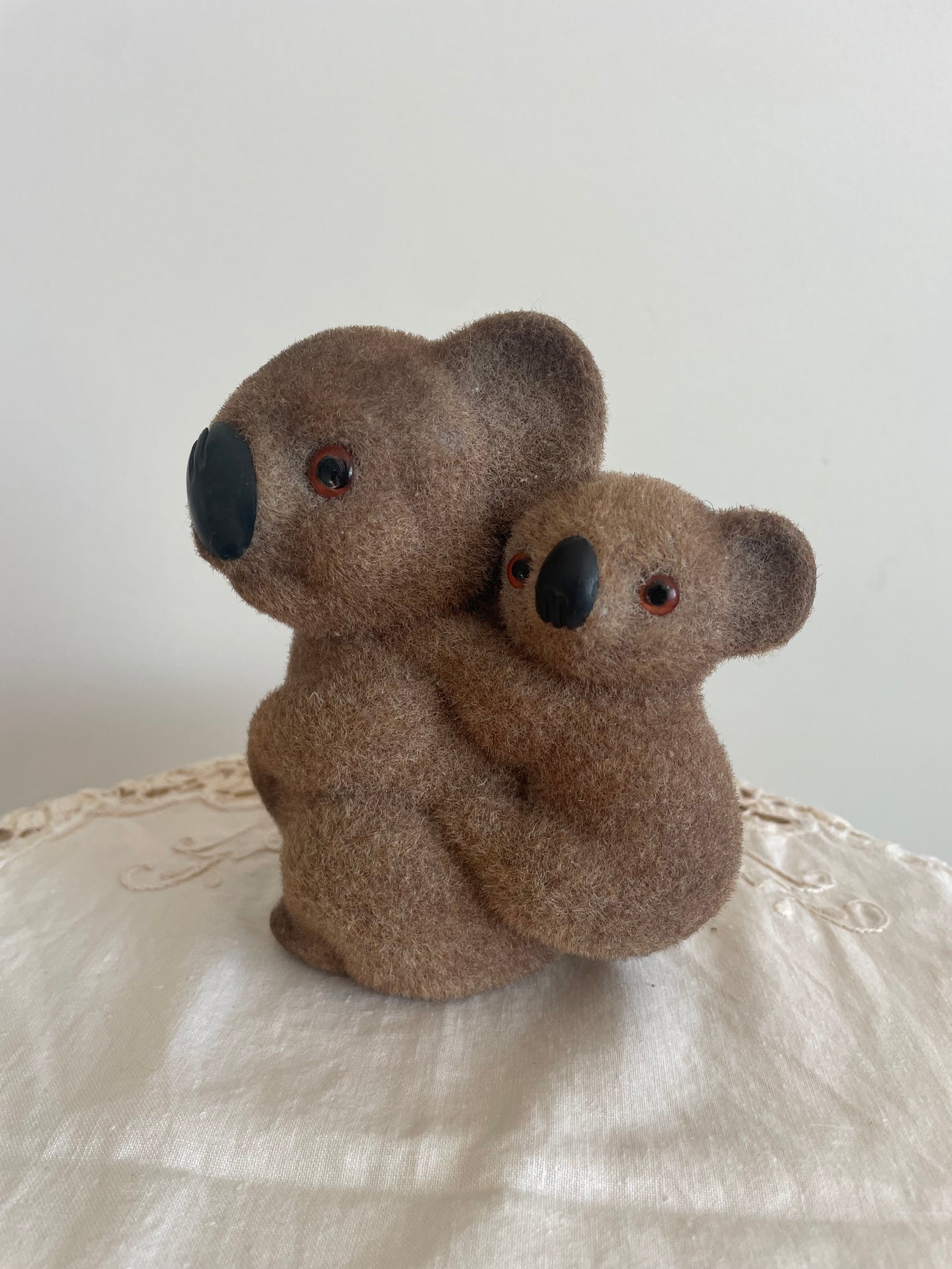 60s/70s Flocked Koala & Baby Money Box