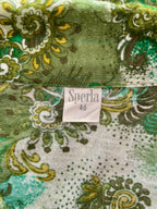Vintage Sperla Green Psychedelic Paisley Shirt – 1970s Dagger Collar Blouse Sz 14