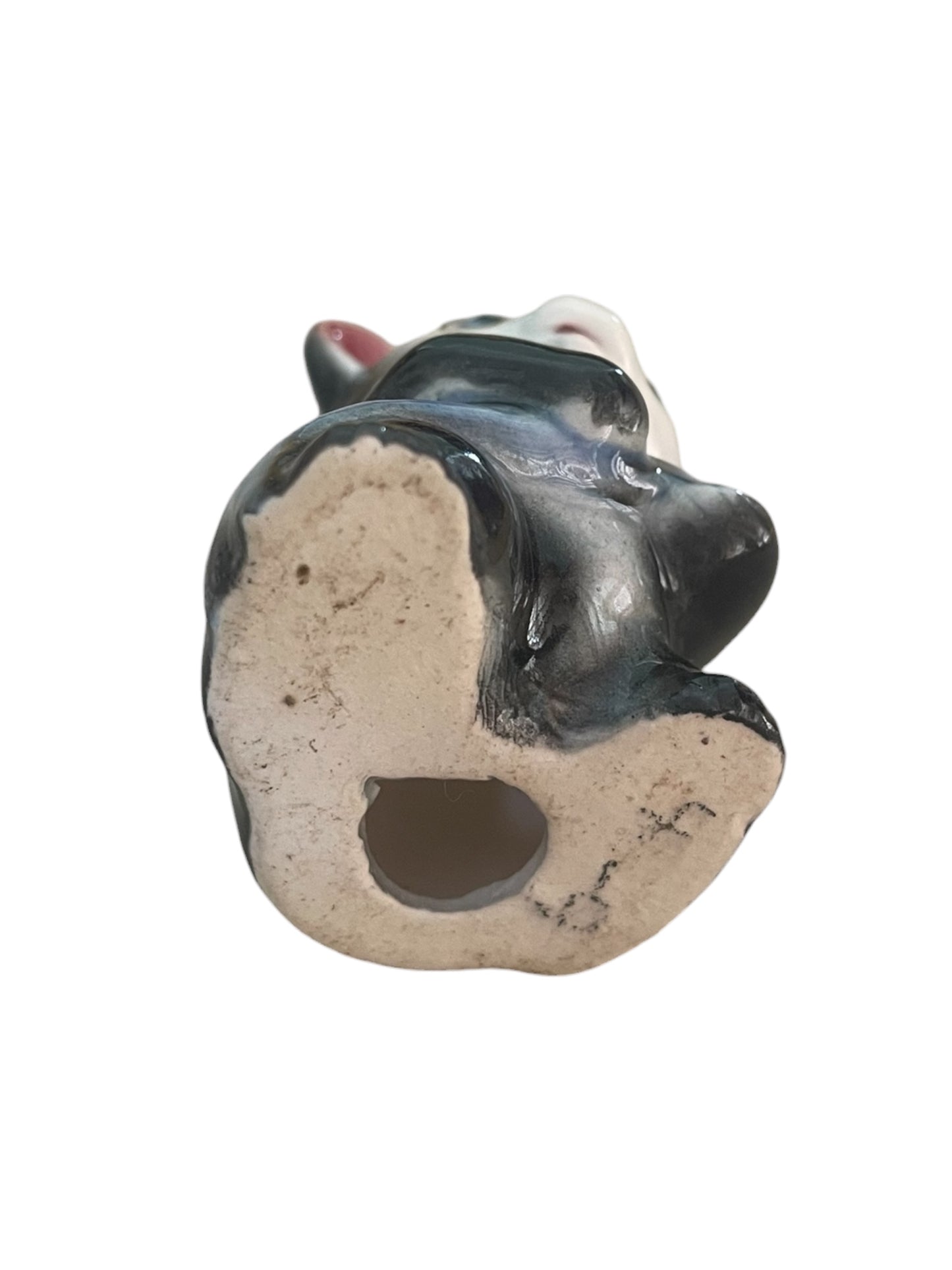 Ceramic Vintage Mini Panda with Fish Figurine Kitsch Japan