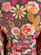 70s Style Retro Print Midi Dress