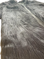 Long line Faux fur Shaggy Black Coat