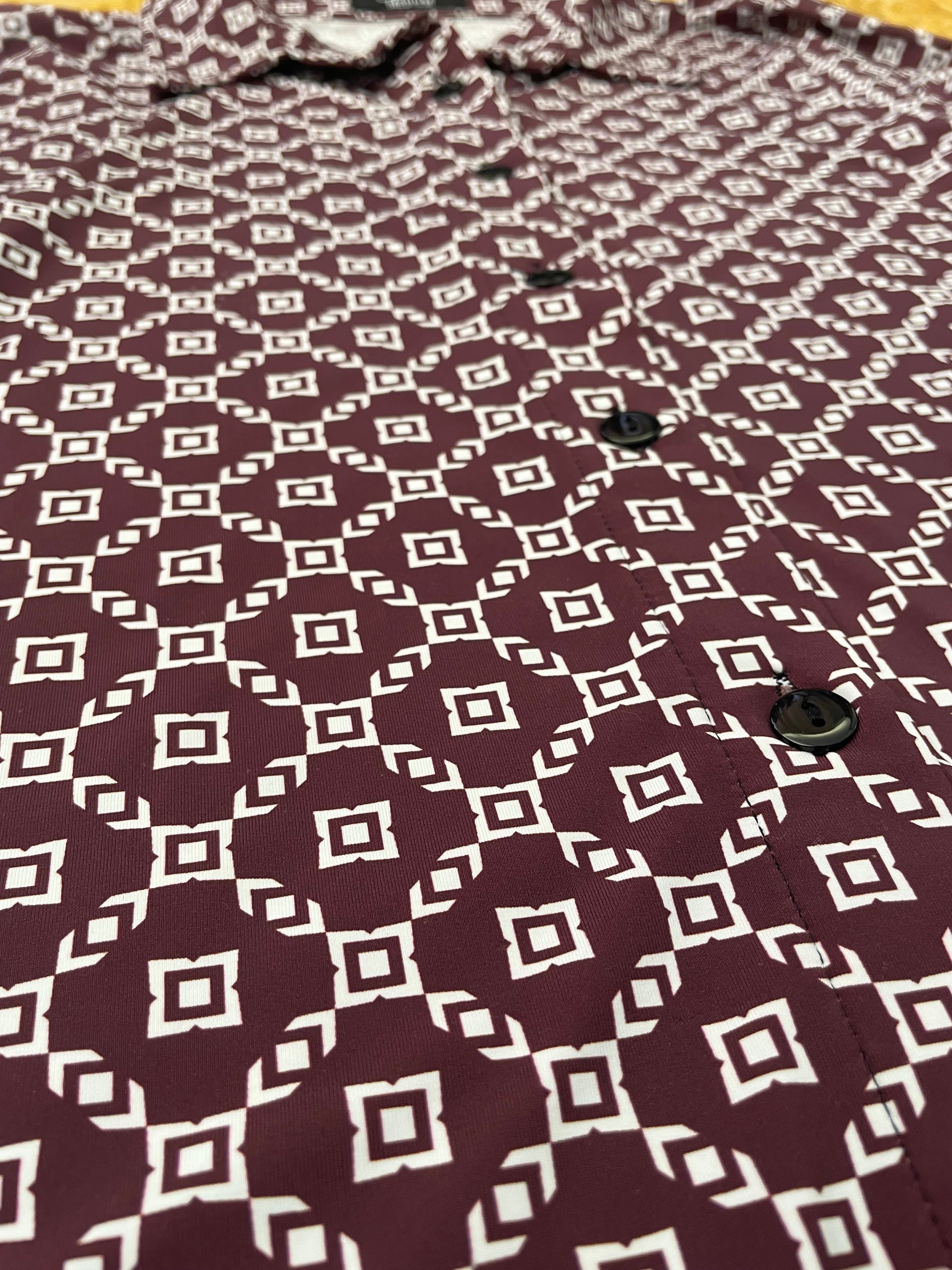 Retro Geometric Pattern Long Sleeve Shirt