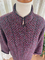 Purple Tone Chevron Tweed Blazer