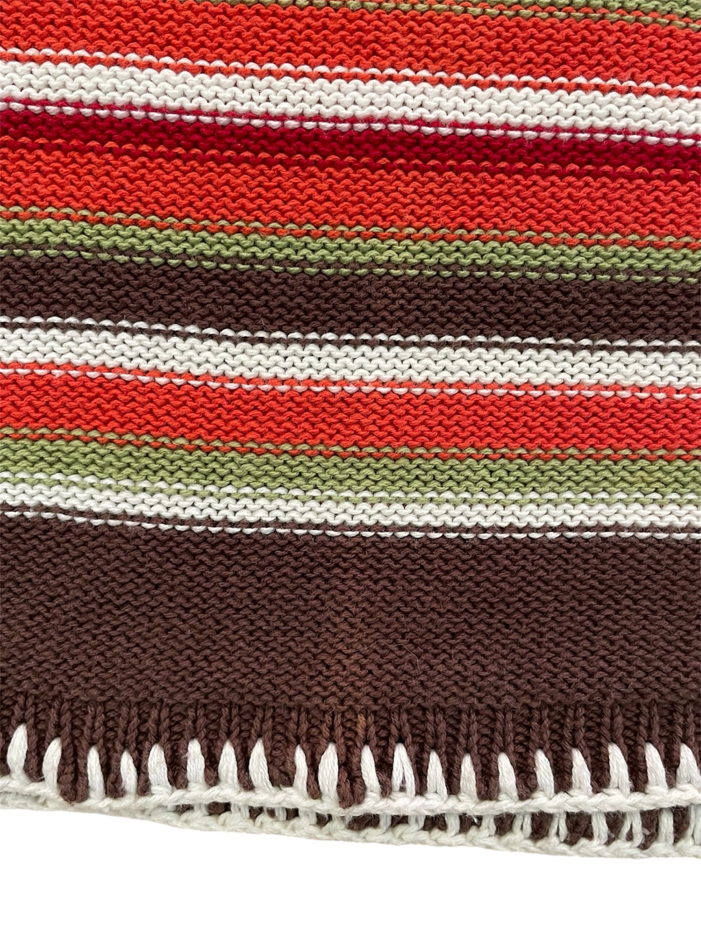 Retro style Y2K orange & brown striped cotton jumper