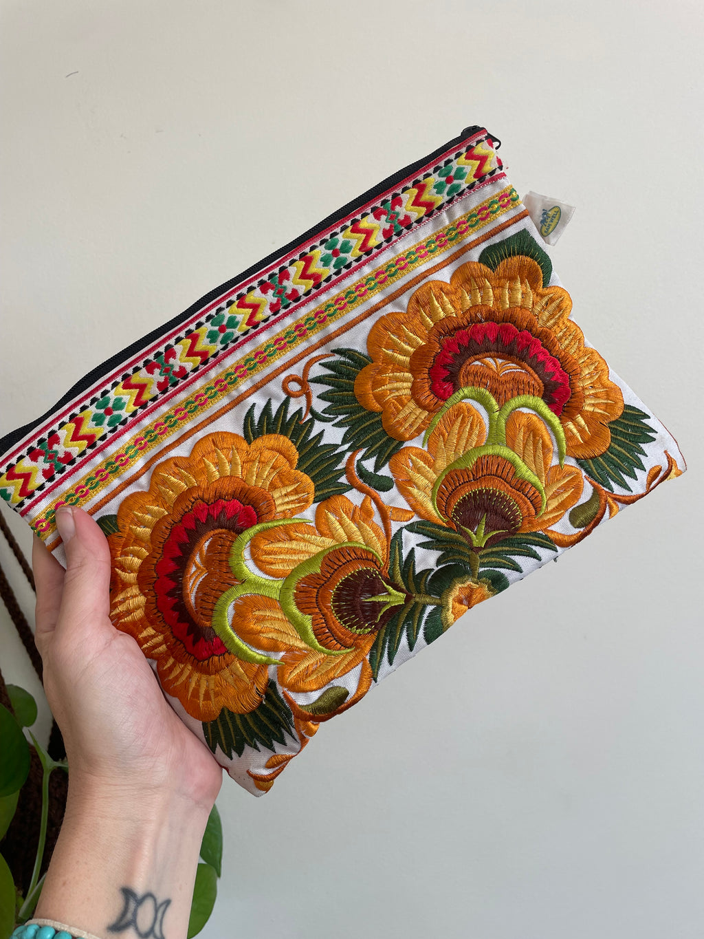 Sam Well Embroidered Hmong Clutch/Travel Pouch