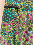 Bold Print Adjustable Wrap Skirt with Pocket - Green