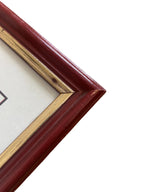 Vintage Mallard Duck Print in Red & Gold Painted Wood Frame