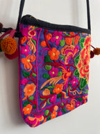 Vibrant Floral Embroidered Small Crossbody Bag