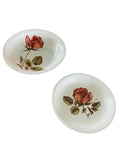 Red Rose Bowl and Trinket Dish Set of 2 VTG