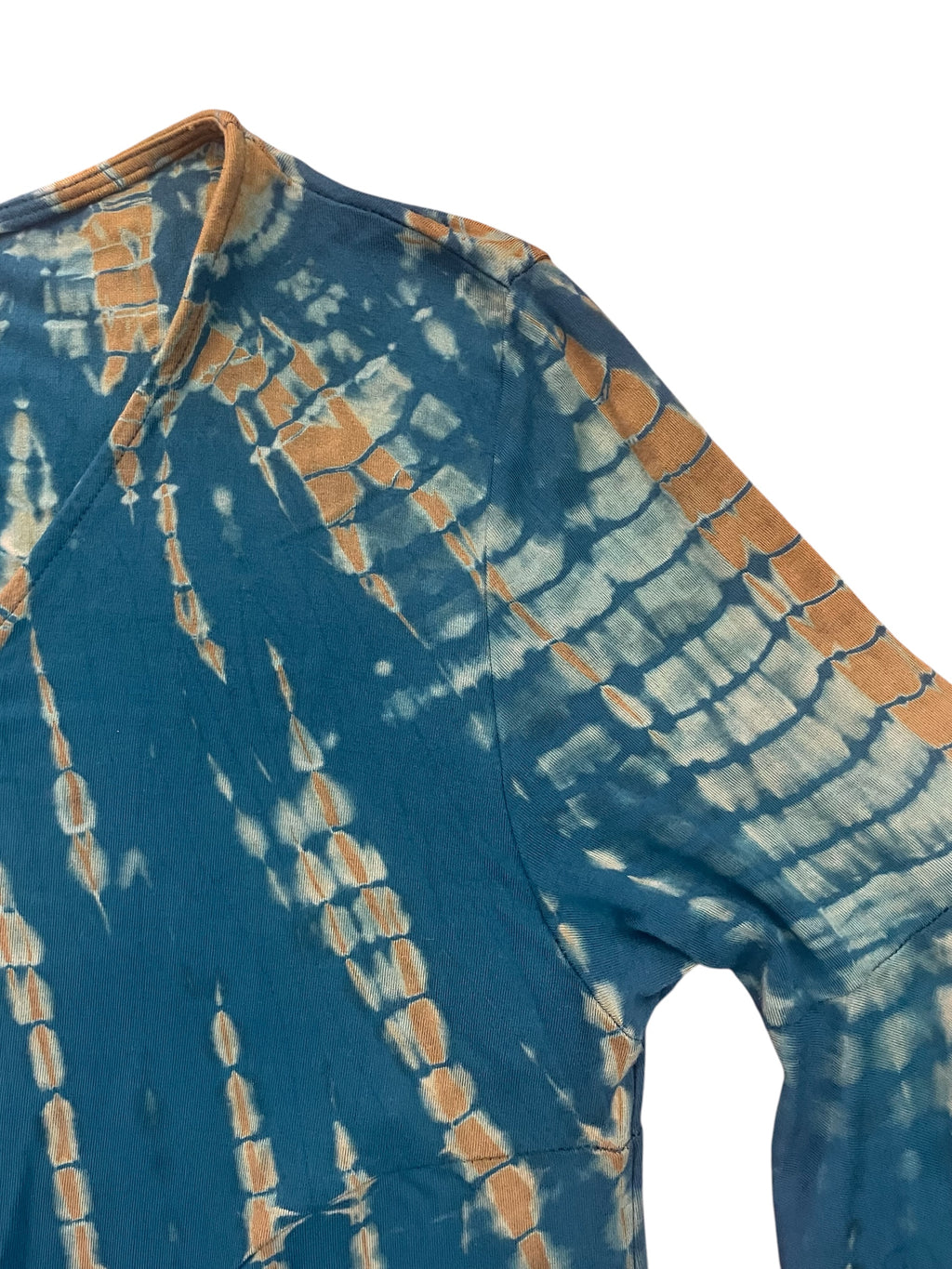 Blue & Brown tie dye bell sleeve top