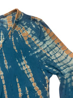 Blue & Brown tie dye bell sleeve top