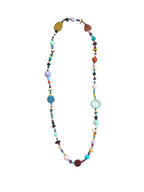 Chunky wood bead multicolour necklace