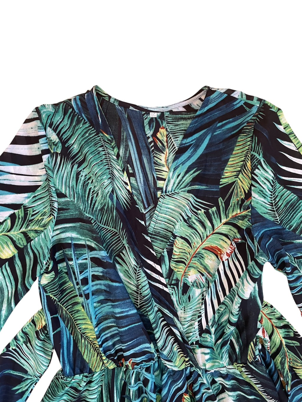 Tropical Long Sleeved Maxi Dress XL