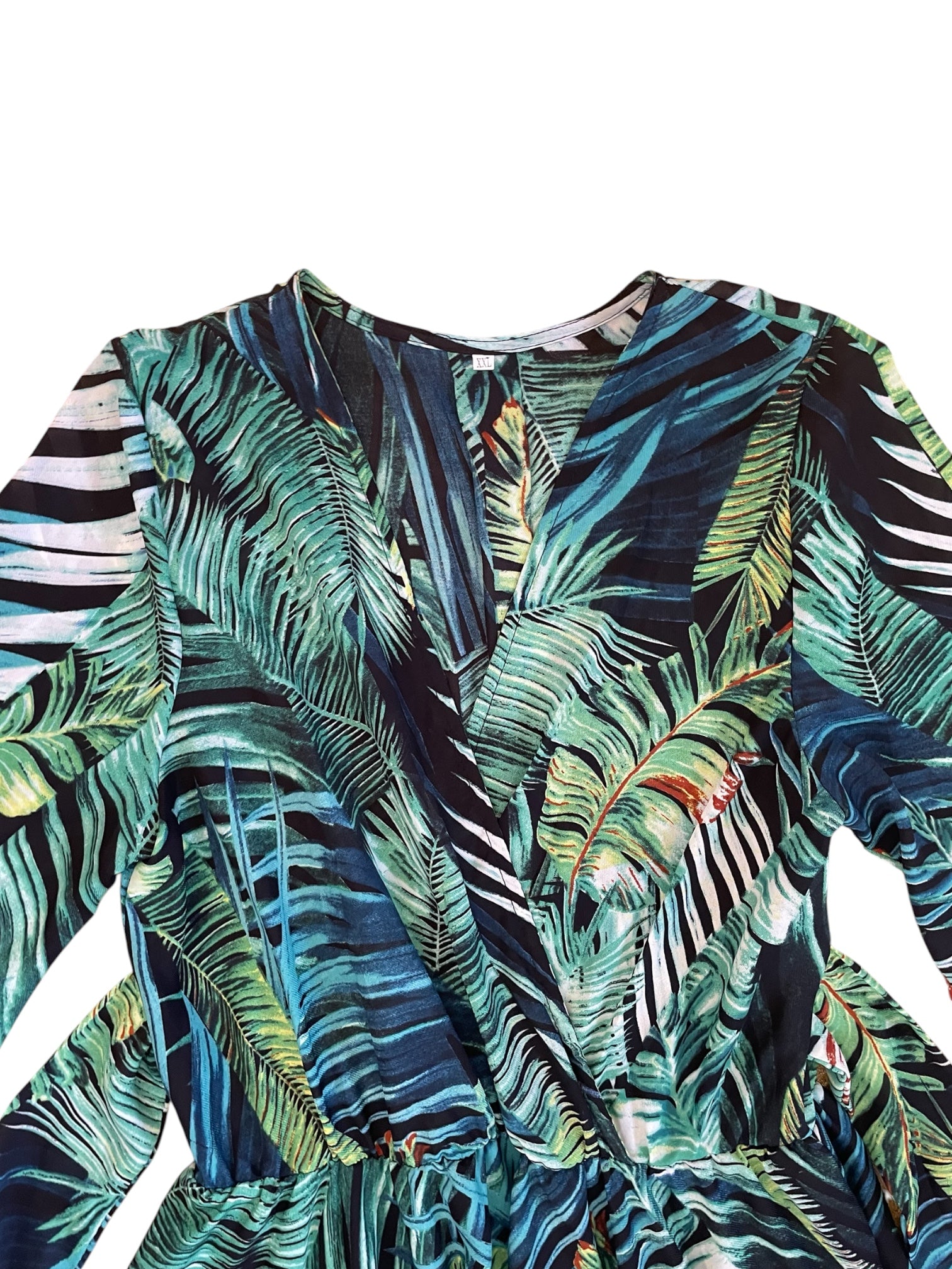 Tropical Long Sleeved Maxi Dress XL