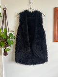Black Faux Fur Vest Sz 14