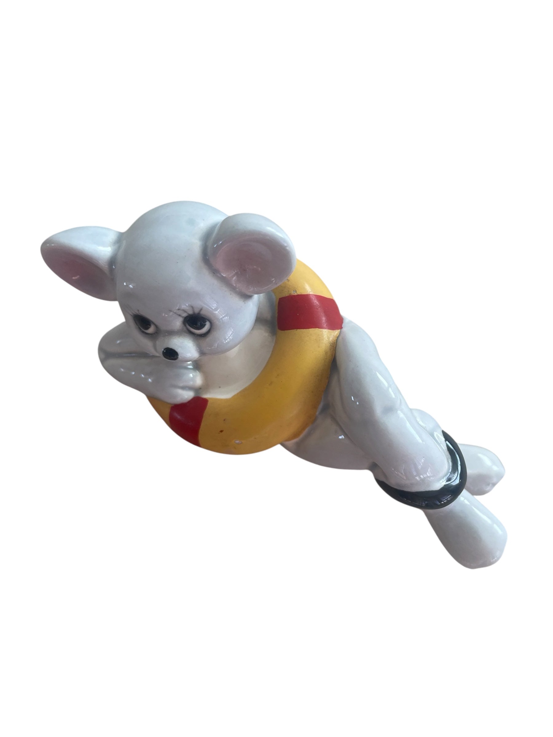 Bathing Beauty Vintage Ceramic Mouse with Life Preserver