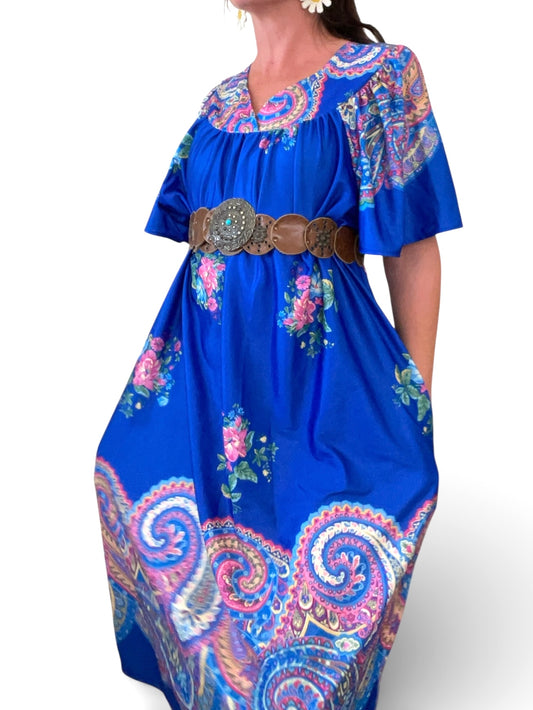 Vintage Blue Muumuu by Granada New York - Sz 3X