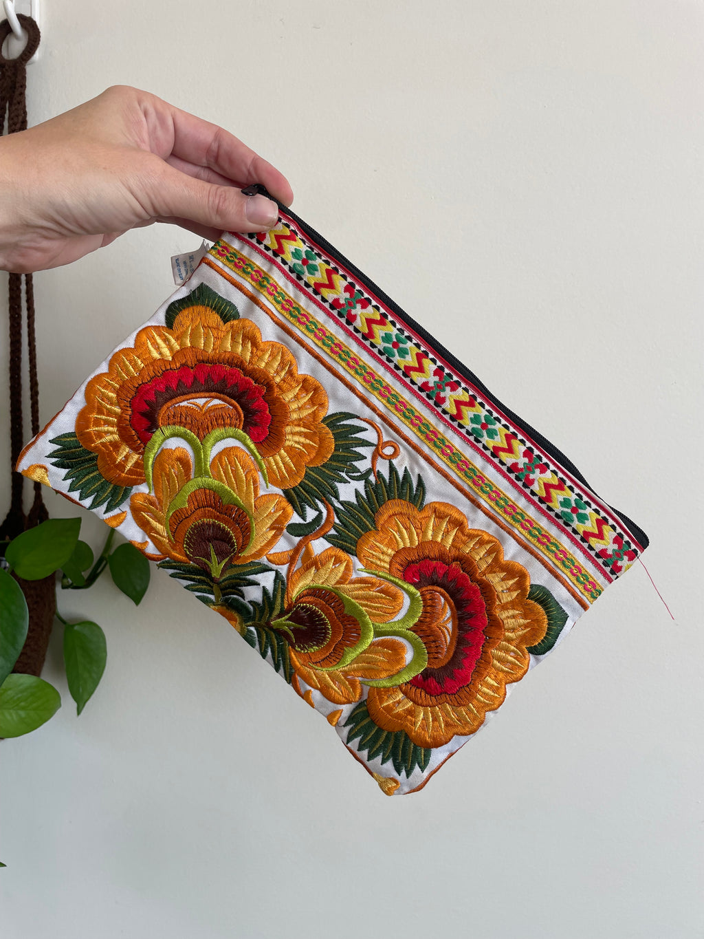 Sam Well Embroidered Hmong Clutch/Travel Pouch