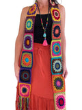 Crochet Mojo Moon Sunburst Granny Square Scarf - Multicolour