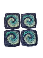 Crochet coasters Set of 4 - Blue Swirl
