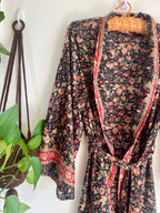 Tree Of Life Floral Wrap Kimono Dress / Robe