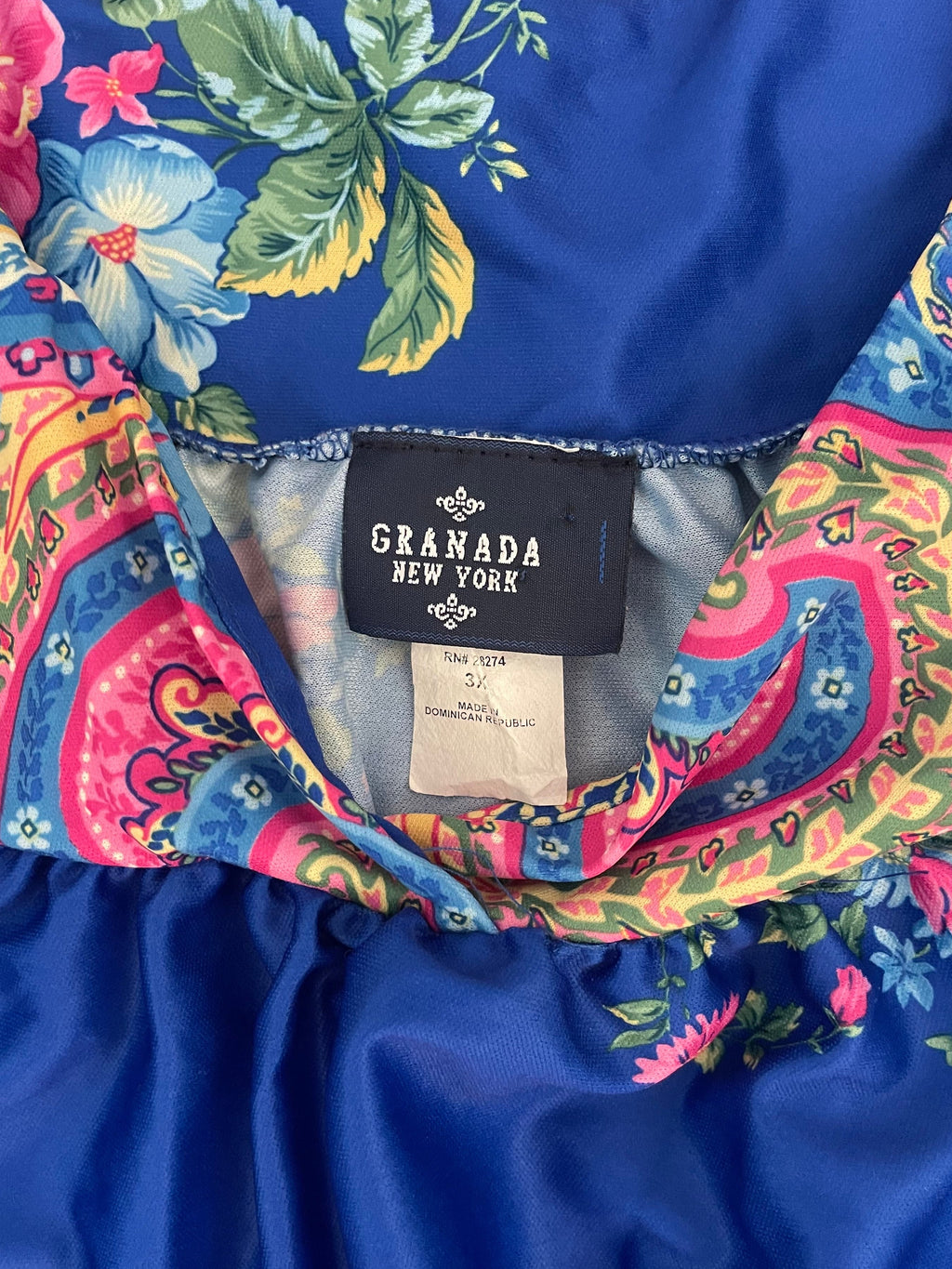 Vintage 1970s Blue Granada New York House Dress with Pockets