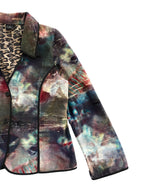 Velveteen Multicoloured Jacket with Leopard Print Lining